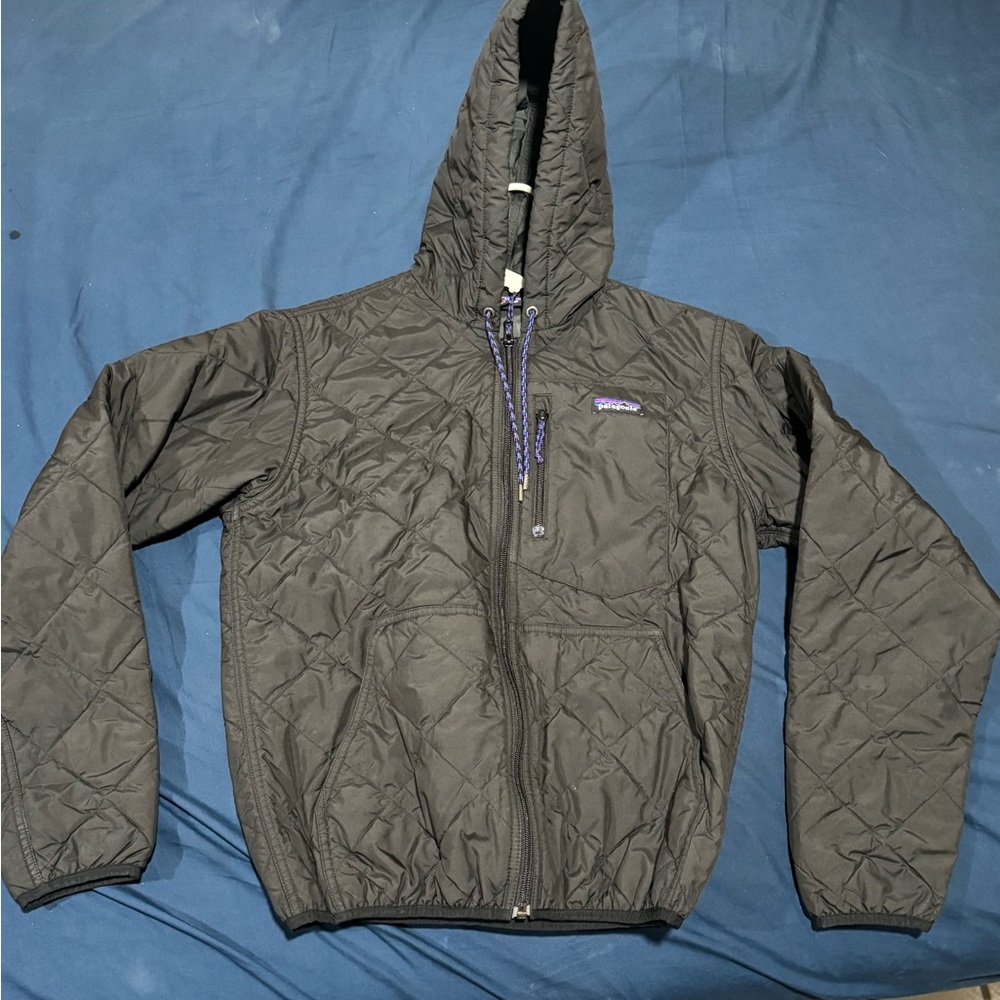 Patagonia Black Quilted Hooded Jacket